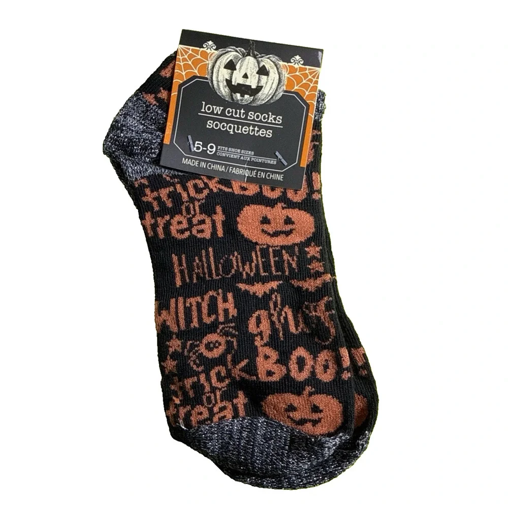 Halloween Low Cut Socks Socquettes Multicolor Size 5-9
